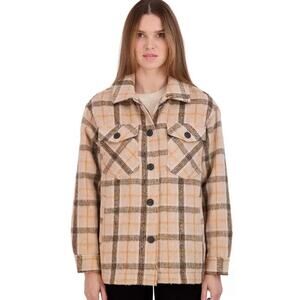 NWT Sebby Women's Oversized Plaid Fall Shirt Coat size large